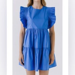 English Factory RUFFLED BABYDOLL MINI DRESS size Large